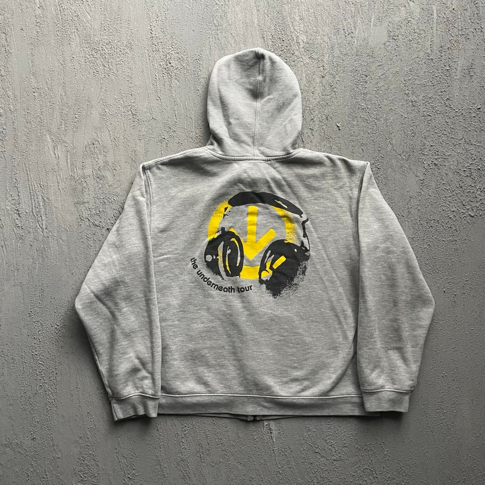 Vintage Hanson The Underneath Tour Zip Up Hoodie Mens Large Gray 2000s Hanson